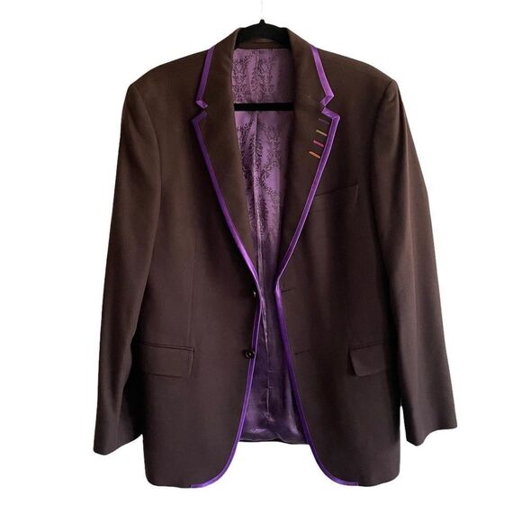 𝅺SAND COPENHAGEN Wool Cashmere Blazer Jacket Brown Purple 50R - Picture 6 of 13